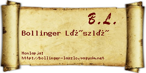 Bollinger László névjegykártya